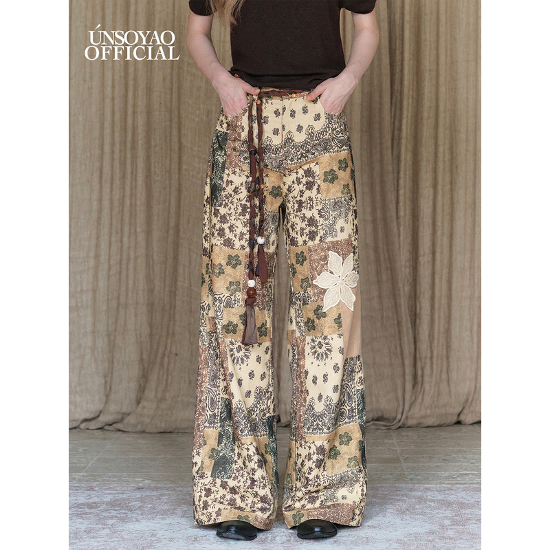 Shao Yaoju Unsoyao “My Vintage Pants” Gypsy Embroidered Vintage Relaxed Casual Pants Shao Yaoju Unsoyao “My Vintage Pants” Gypsy Embroidered Vintage Relaxed Casual Pants