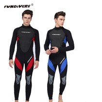 New snorkeling water suit mens 3MM one-piece long sleeves thickened winter swimwear sunscreen Jellyfish Warm Surf Clothing