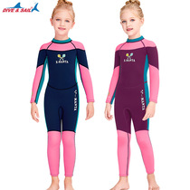 New male and female children snorkeling water suit 2 5MM one-piece thickened warm long sleeves CUHK Chill Winter Bathing Suit