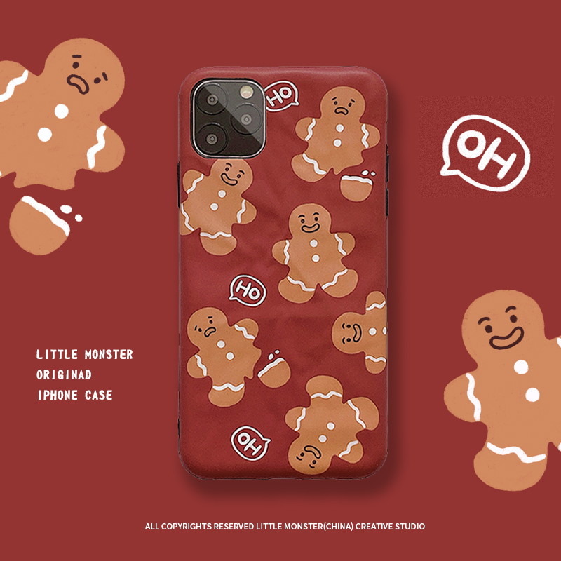 iphone11pro gingerbread man Christmas wind mobile phone case apple xr 8plus 7p creative xsmax couple