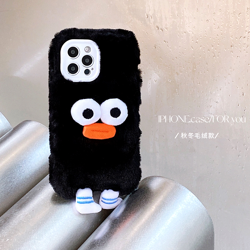 Apple 13 Pro mobile phone protects the shell girl new anti-wrestling plush lens all package iPhone 12 promax personality creativity