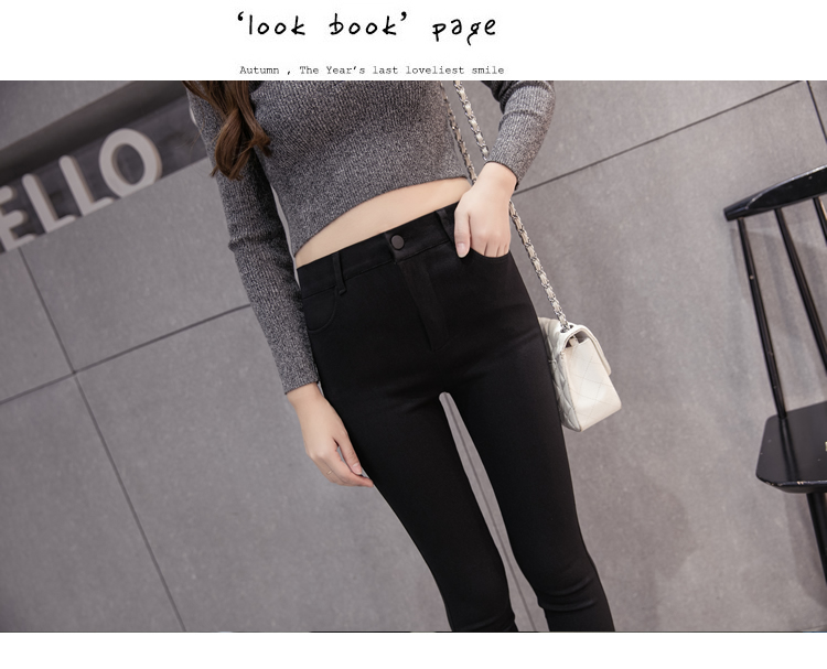 Mùa hè mới mặc quần legging nữ đen bó sát chín điểm quần bút chì quần chân quần thun bó sát quần jean nữ