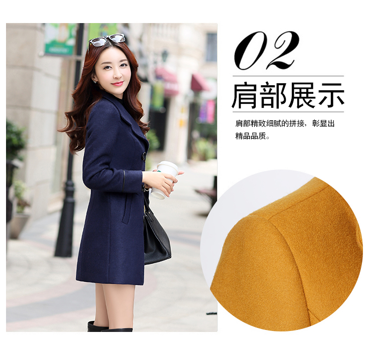 2018 mùa xuân và mùa thu mới của Hàn Quốc phiên bản của phụ nữ mỏng của chiếc áo khoác len nữ Slim kích thước lớn phần dài áo len thủy triều áo dạ nữ dáng dài hàn quốc