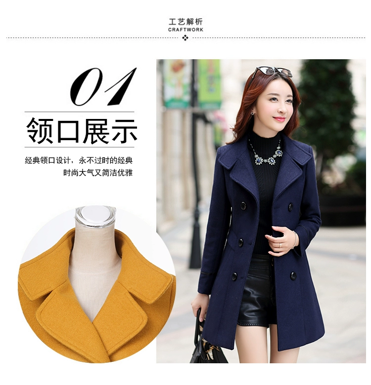 2018 mùa xuân và mùa thu mới của Hàn Quốc phiên bản của phụ nữ mỏng của chiếc áo khoác len nữ Slim kích thước lớn phần dài áo len thủy triều áo phao nữ dáng ngắn hàn quốc