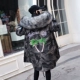 Mùa đông 2019 Thêu Rocket Áo khoác cotton ấm áp Harajuku BF Phụ nữ rộng rãi Áo dài cotton cổ áo dài - Bông