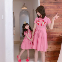 Net red parent-child outfit mother-daughter outfit foreign summer T dress 2021 spring and autumn new trend brand girls fashion dress T