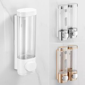 Wall-Mounted Hotel Shampoo and Shower Gel Dispenser, No-Drill Hand Sanitizer Bottle, Dish Soap Dispenser