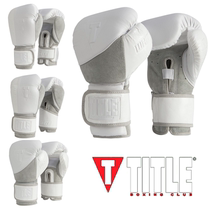 TITLE White Leather Series Boxing Sanda Muay Thai Gloves Boxing Four