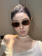 Old Money Style Retro Sunglasses for Women 2025 New High-End Metal Tea-Colored Sunglasses for Square and Round Faces with Uv Protection