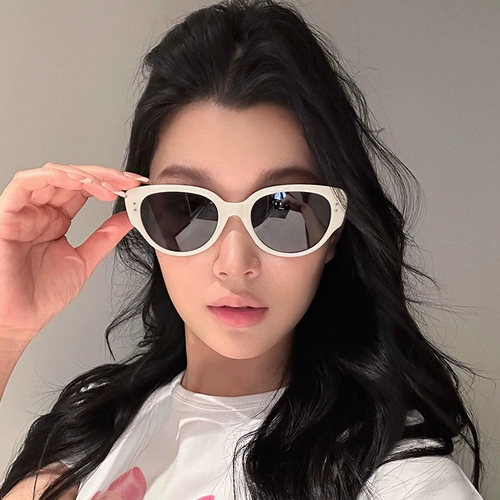 Белые летние ретро солнцезащитные очки на солнечной энергии, кошачий глаз, изысканный стиль, защита от ультрафиолета