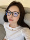 Black Frame Professional Anti-Blue Light and Anti-Radiation Glasses for Women, Eye Protection Plain Glasses, No-Makeup Essential, Can Be Fitted with Prescription Lenses