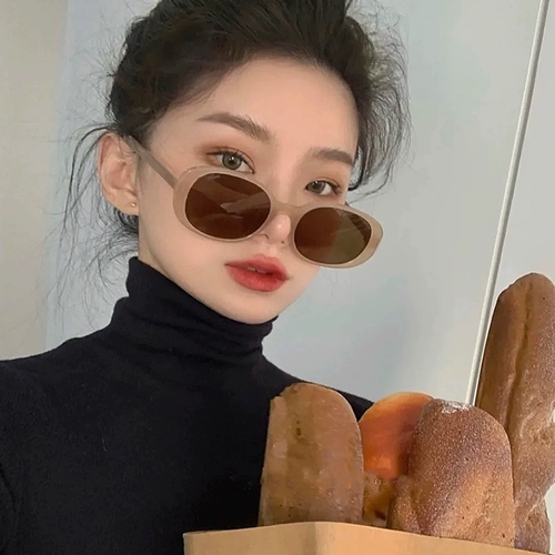 韩版墨镜女潮ins复古网红街拍高级感椭圆形茶色大脸显瘦太阳眼镜