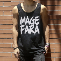 Magic axe MF runs cool vest loose fitness street dance pure cotton sports leisure street hip-hop men and women summer