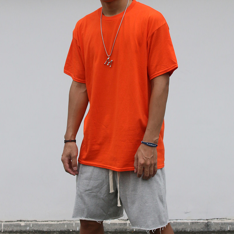 Solid color T-shirt men's and women's short-sleeved large edition magic sky axe MF parkour skateboard Hip-hop loose bf wind hip-hop half-sleeve TEE tide