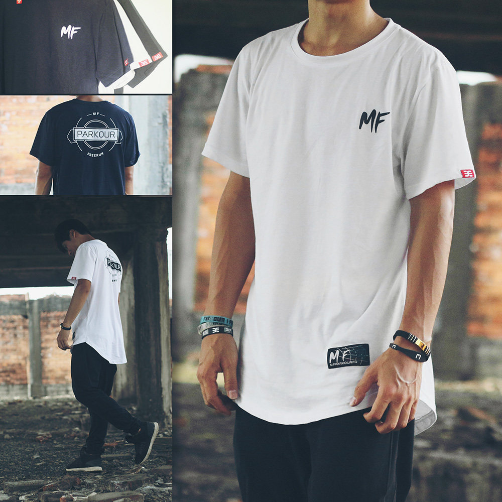 Arc Down Swing Tide T-shirt MF Running Cool Short Sleeves Easy Plus Fat Increase Skateboard Street Dance Bboy Male Summer DANCE Pure Cotton