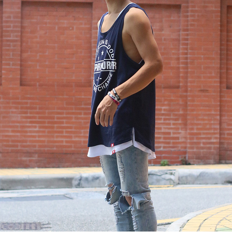 MF Parkour vest Men and women Parkour loose hypertrophy sports fitness casual base hip hop BBOY Hip hop T-shirt