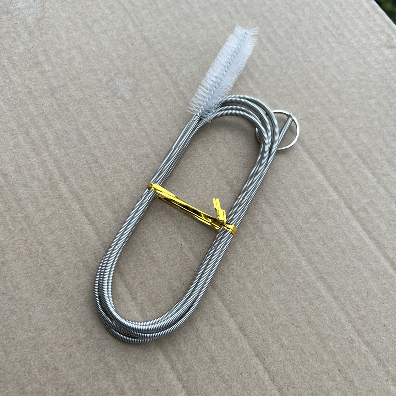 Extended Outdoor Soft Water Bag Straw Cleaning Brush 304 Stainless Steel Spring Water Bag Hose Cleaning Brush Bristle Brush