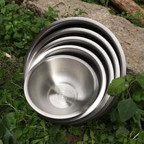 Deepening thickening food grade 304 stainless steel dish dish soup basin outdoor tableware pot a variety of sizes