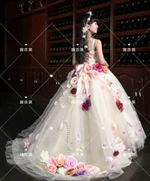 Yan Yiqi Girls Dress Dress Trailing Princess Dress Girls Birthday Dress Girls Piano Performance Dress Trang phục đồ biểu diễn trẻ em