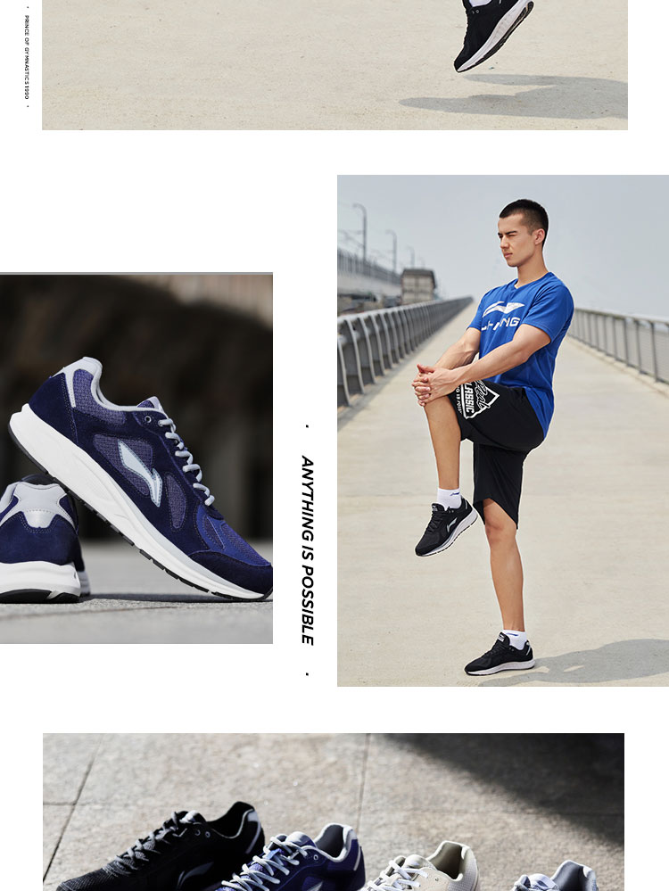 Giày chạy bộ Li Ning giày nam mới tốc độ ánh sáng 3 giảm xóc chống trượt mùa retro giày thể thao đế thấp ARHN207 - Giày chạy bộ giày anta nữ