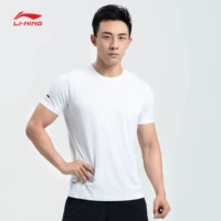 Li Ning áo thun ngắn tay nam hàng loạt đào tạo mới cổ áo thể thao dệt kim ATSN209 - Áo phông thể thao áo thun tập gym nữ