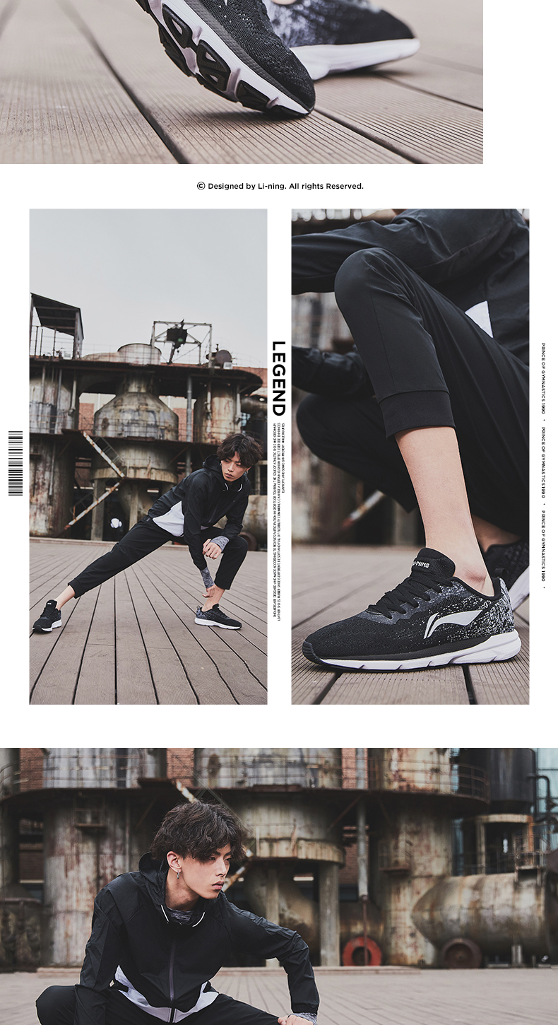 Giày chạy bộ Li Ning giày nam mới đưa đón ánh sáng mang giày chống trượt nhẹ một người đàn ông dệt buổi sáng chạy giày thể thao mùa đông top giày sneaker nam