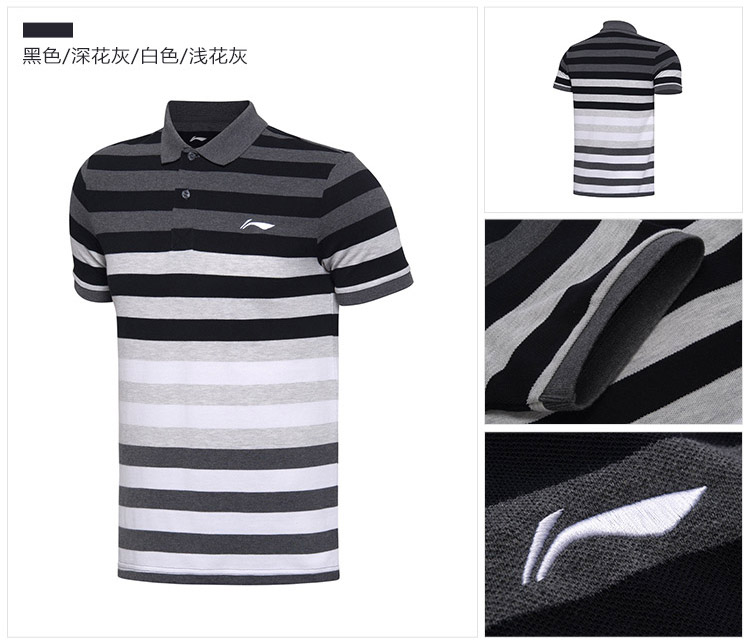 Li Ning áo ngắn tay polo nam mới thể thao loạt cuộc sống ve áo thể thao ngắn áo polo tay dài