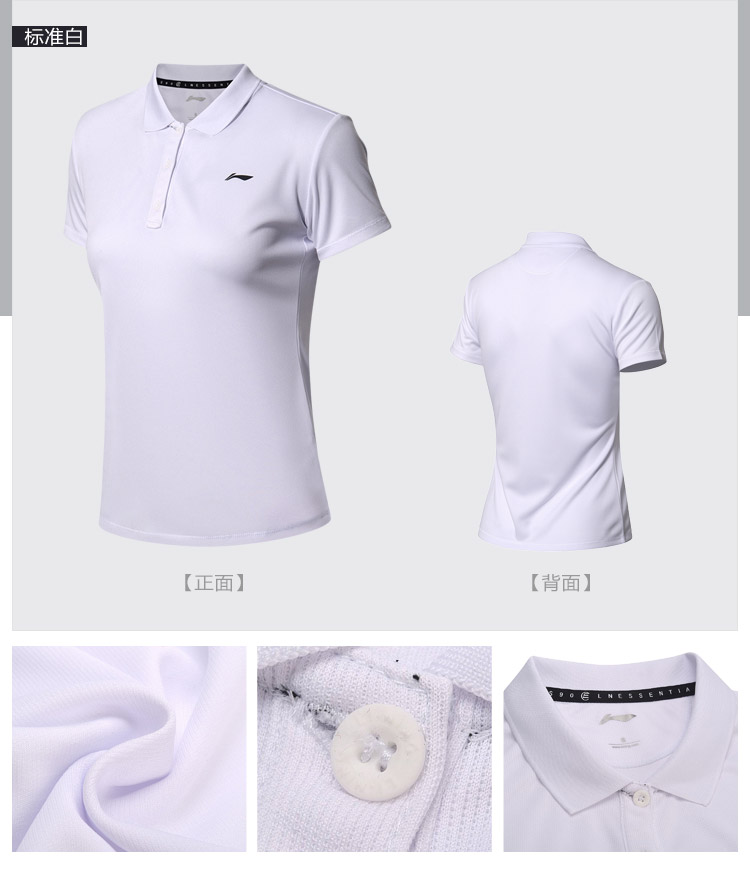 Li Ning ngắn tay áo polo nữ đào tạo mới loạt đồ thể thao ve áo thể thao ngắn polo tay dài
