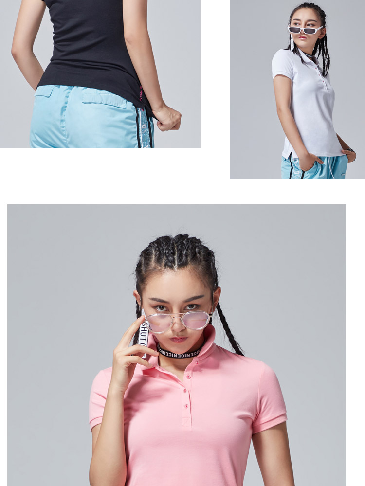 Li Ning ngắn tay áo polo nữ 2018 thể thao mới cuộc sống hàng loạt phụ nữ giản dị của thể thao APLN128 áo polo nữ form rộng