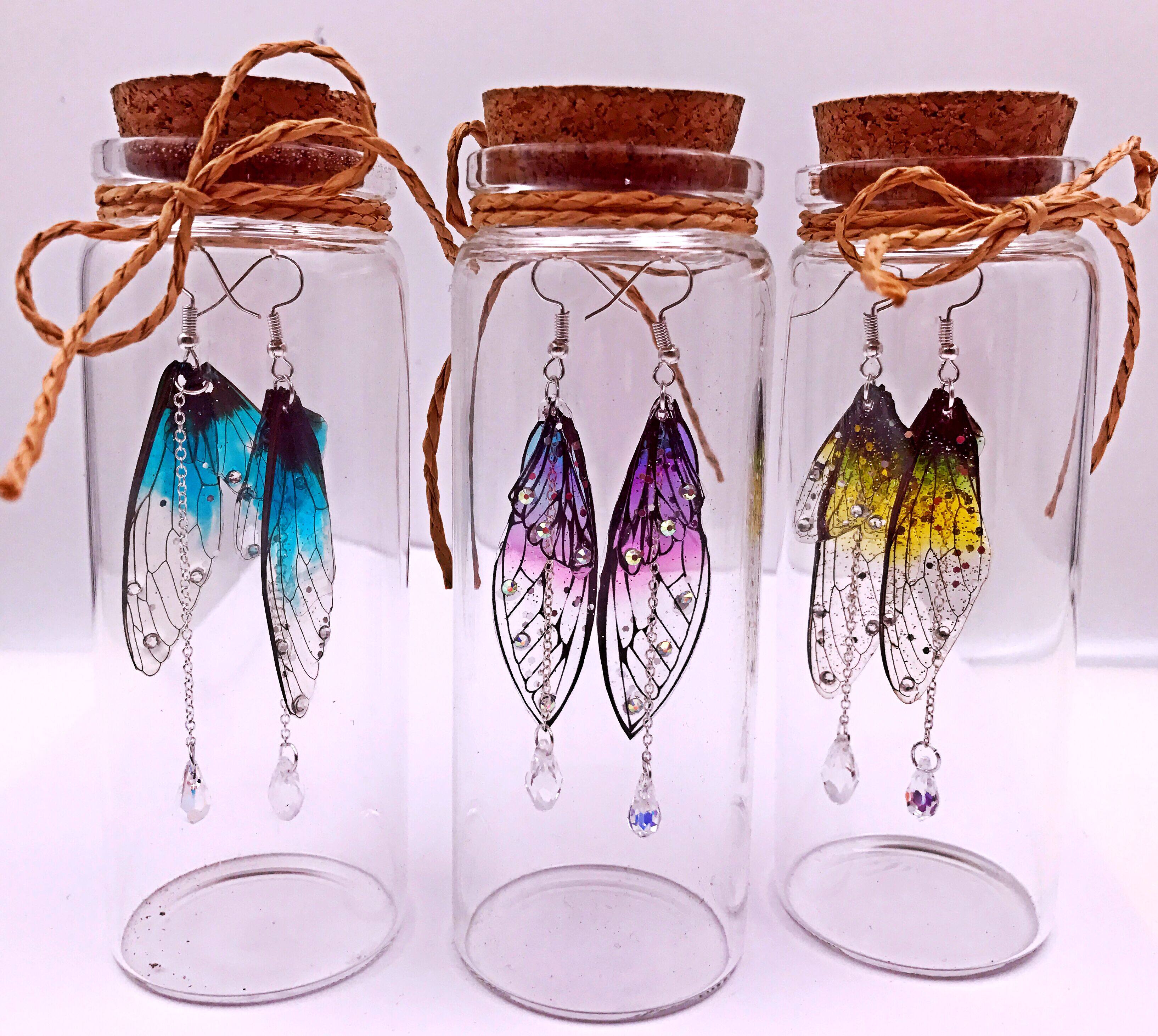 Die language cicada wing earring long tassel temperament female eardrop without earhole earrings earrings clip female personality fashion gift