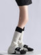 Color-Blocked Stacked Sock Covers 2025 New Product Calf Covers Fashionable Retro Girls' Knitted Boot Covers Color-Blocking Jk Gray Leg Covers