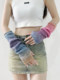 Gradient color hand sleeves girls fashion retro gray knitted warm versatile arm covers jk girls college style gloves
