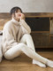 Velvet thickened white stockings, milky white pantyhose, adult leggings, women's outer wear, autumn and winter Lolita socks