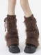 Plush leg covers for women in autumn and winter subculture y2k hot girl furry socks warm and fashionable coffee color furry pile socks