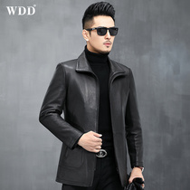 2022 authentic deer pippa mens leather fur coat in the middle aged leather jacket spring thin single leather jacket