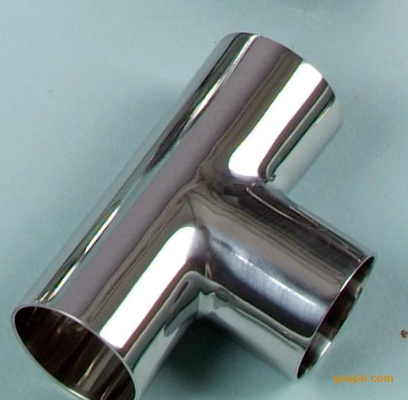 Sanitary tee 304 welded tee T-type double mirror tee finely polished equal diameter reducing pipe fittings food tee