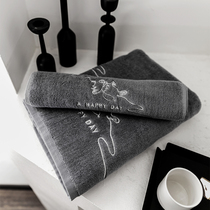 Towel face towel Pure cotton personality Korean version of the trend couple male and female black and white bath towel student dormitory with face mask