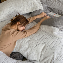 Korean-style carved milk velvet four-piece winter coral velvet double-sided flannel sheet quilt cover thicker bedding