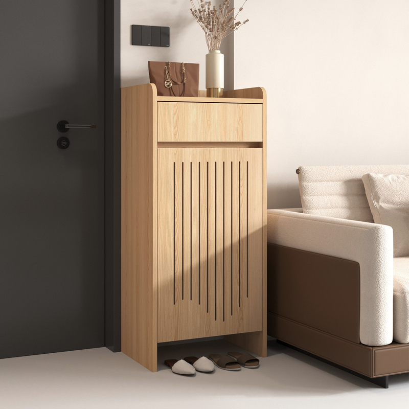 Ultra-Narrow Shoe Cabinet for Home Use, Mini-Sized Shoe Rack for Small Apartments, Entryway Cabinet with Louvered Ventilation to Prevent Shoe Odor