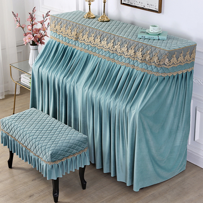 European piano cover Yamaha piano full cover of Pearl River piano dust cloth thickens Italian plush bench