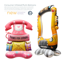 The window decorated with props balloon party photo 4D stereo super large standing cartoon phone aluminum film balloon