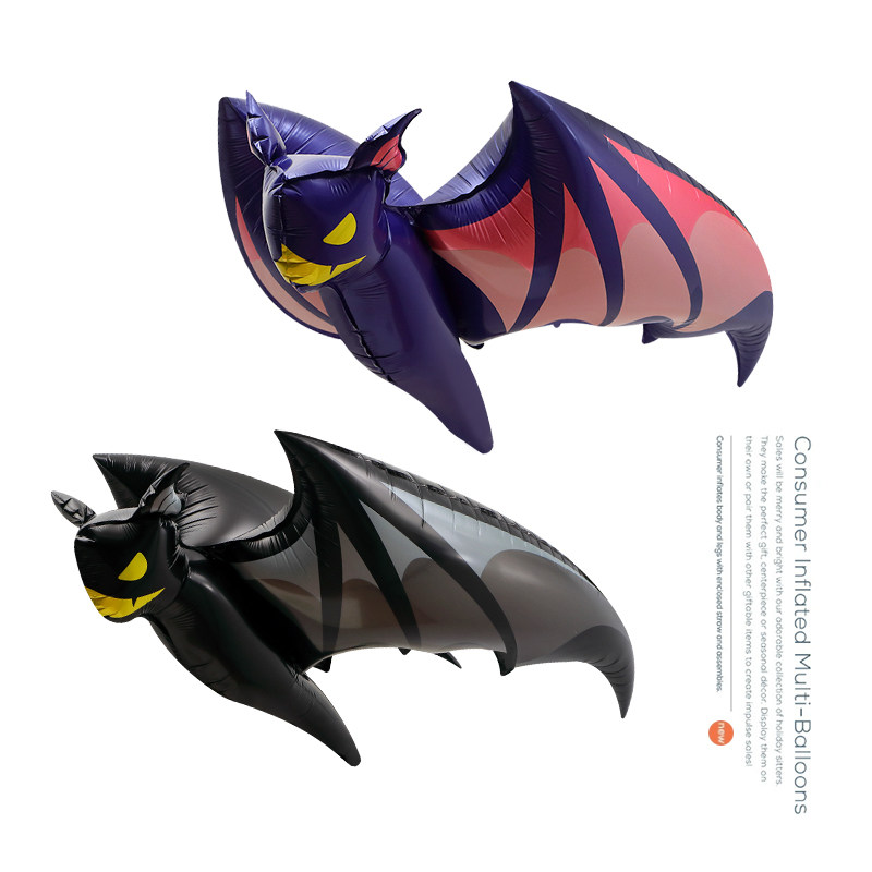 Window decoration party photo toy toy balloon 4D stereo bat shape cartoon aluminum film large balloon