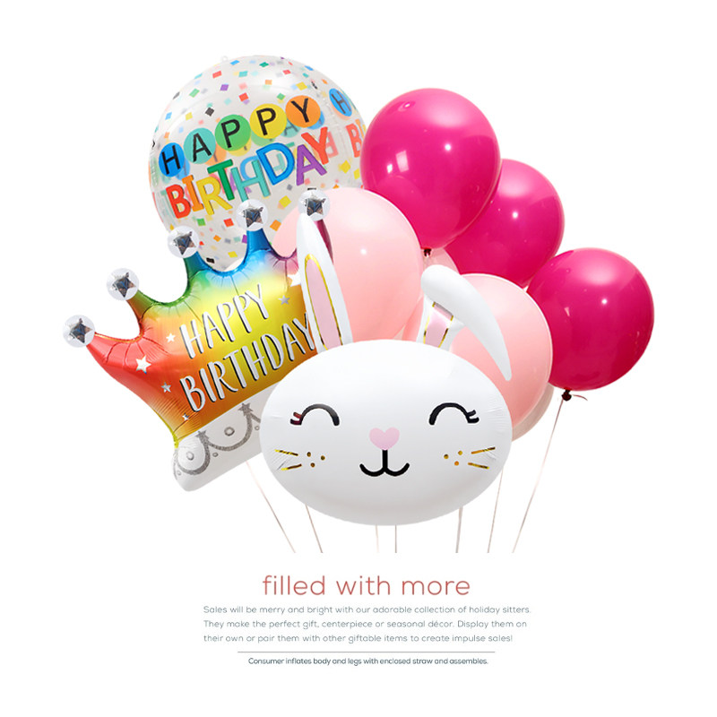 Birthday party decoration arrangement photography toy balloon baby crown cartoon shape aluminum film balloon large