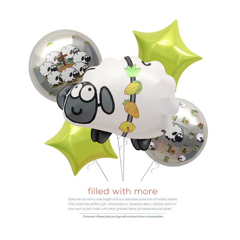 Party decoration props toy balloon eliminates the sheep shaped cartoon aluminum film balloon column