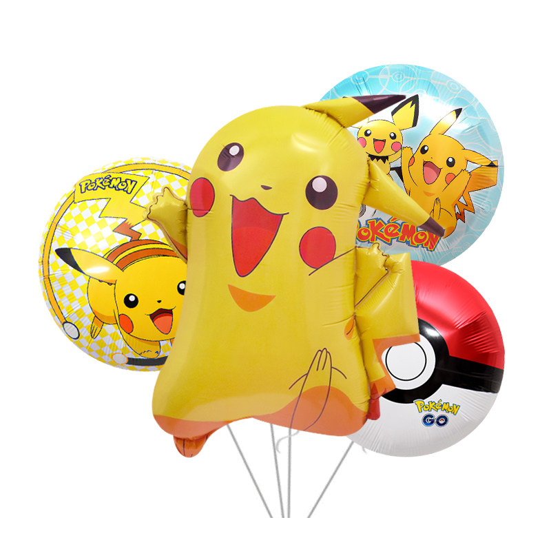 Pocket Elf theme toy Cartoon shape aluminum film balloon Pikachu Elf Ball shape balloon Pokémon
