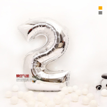Birthday Party Balloon Decorative Set 40 Large Alphanumeric Balloon Silver English Alphanumeric Balloon