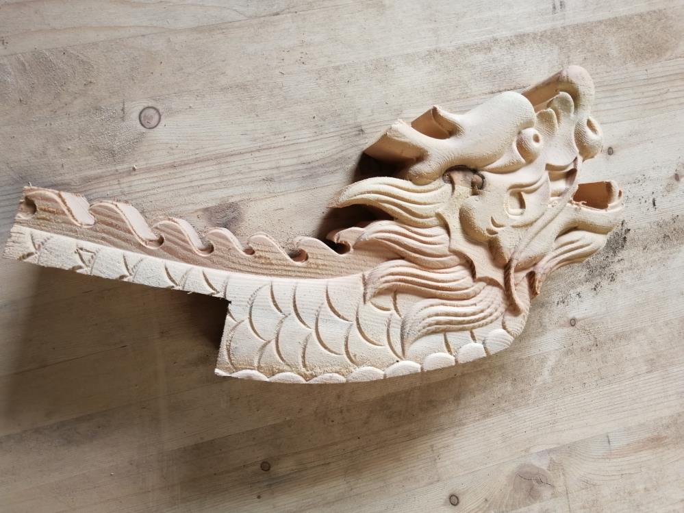 Zhangzi pine pavilion upturned head faucet upturned foot antiseptic wood cool crest tile carbonized wood Baoding dragon and phoenix accessories