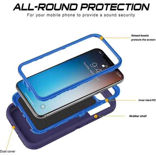 Apple, совместимый чехол для телефона защищен от пыли, воды и ударов, iPhone 11, матовая силиконовая защитная сумка, iphone, 11promax, защита при падении, 14promax, «три в одном», увеличенная толщина, 12