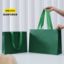 Clothing Store Paper Bag Handbag custom INS BRIEF CUSTOM LOGO GIFT DRESS UPSCALE HAND CARRYING BAG