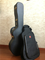 Music-in-the-station harp box with a hanging backpack.